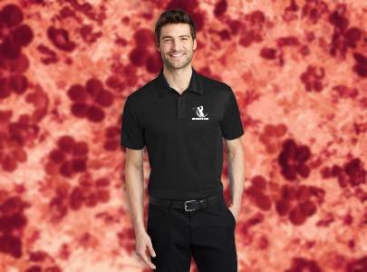 Custom imprinted Performance Polo Shirt for Boston, MA with a local business logo