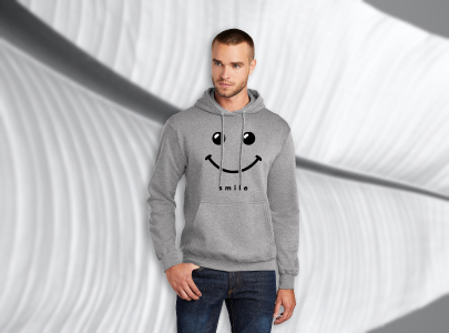 Custom imprinted Men's Fleece Pullover Hooded Sweatshirt for Boston, MA with a local business logo