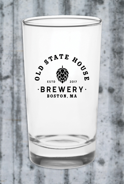 Custom imprinted Drinking Glasses for Boston, MA with a local business logo