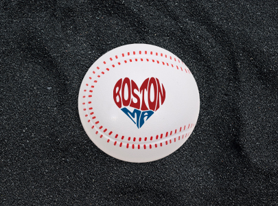 Custom imprinted Baseball Mint Container for Boston, MA with a local business logo