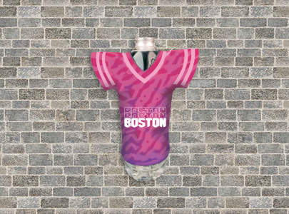 Custom imprinted Jersey Scuba Sleeve for Bottles for Boston, MA with a local business logo
