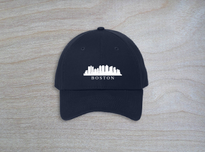 Custom imprinted Adjustable Structured Cap for Boston, MA with a local business logo