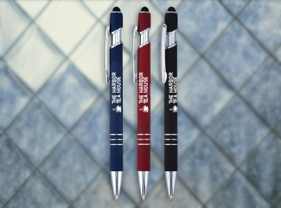 Custom imprinted Textari Comfort Stylus Pen for Boston, MA with a local business logo