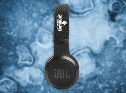 Custom imprinted Noise Cancelling Headphones for Boston, MA with a local business logo