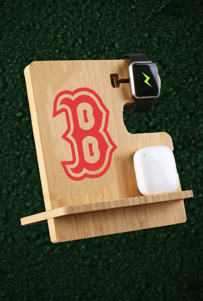 Custom imprinted Chargecuterie Charging Station for Boston, MA with a local business logo